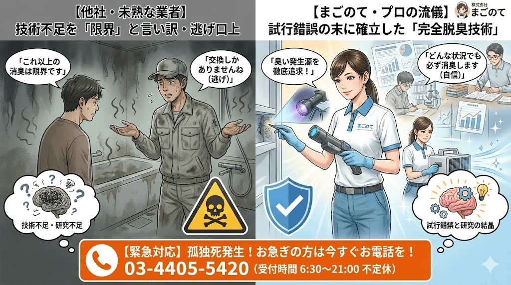 特殊清掃の消臭の研究機関でもあるまごのて