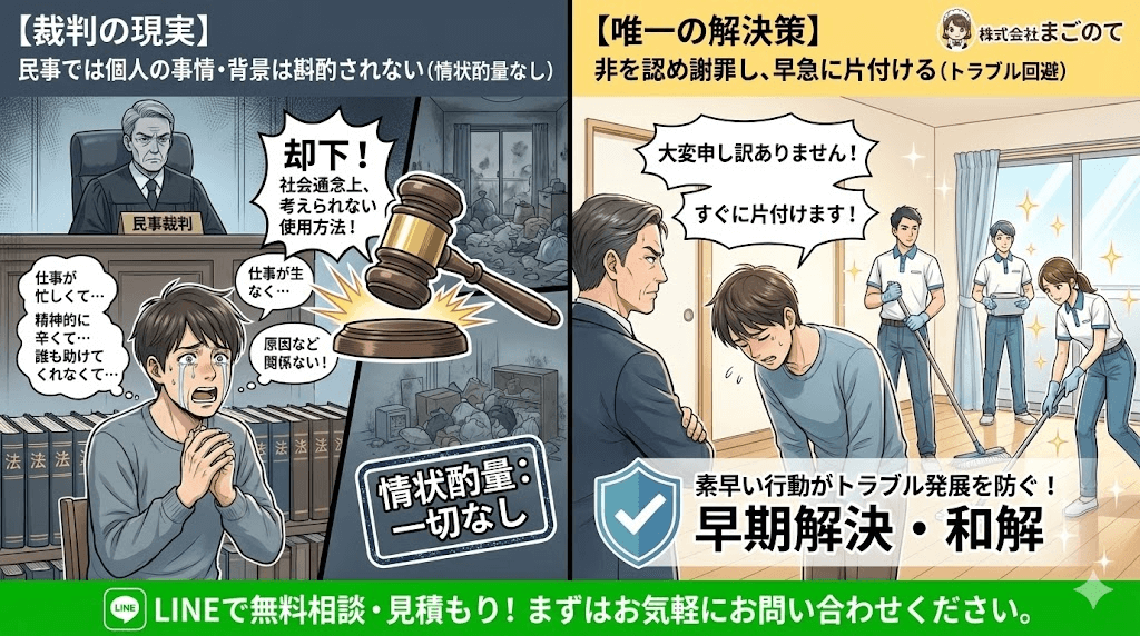 ゴミ屋敷で裁判沙汰になるとかなり不利