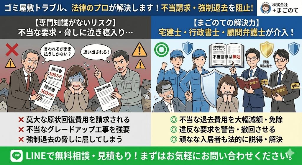 ゴミ屋敷のトラブル解決いたします