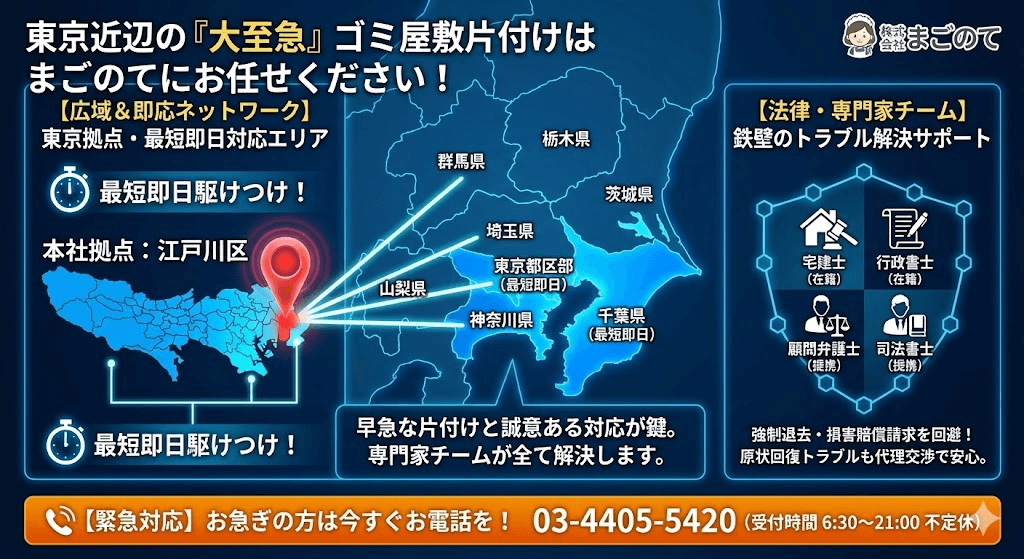 東京・関東一円でゴミ屋敷を片付けるまごのて