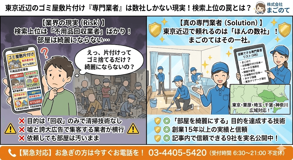 ゴミ屋敷片付け依頼なら専門業者のまごのて