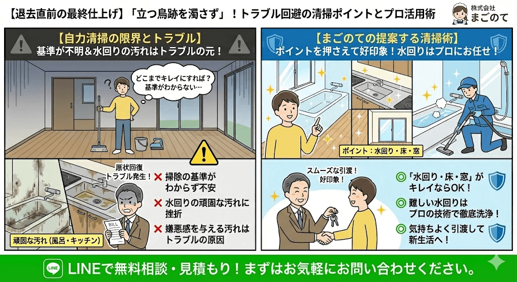 引越前の風呂トイレはどこまで掃除すればいいか