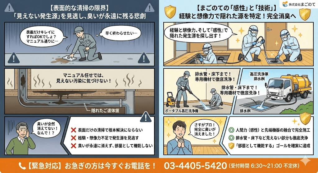 絶対ににおいを残さない特殊清掃