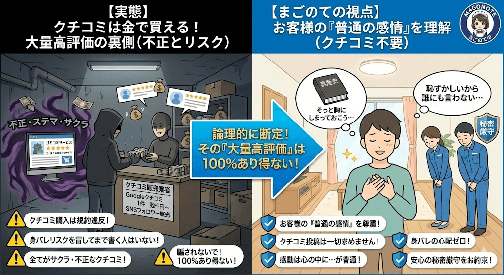 ゴミ屋敷片付けのGoogleクチコミは買える