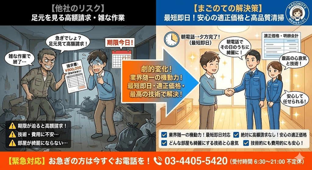 ゴミ屋敷を完璧に綺麗にするまごのて