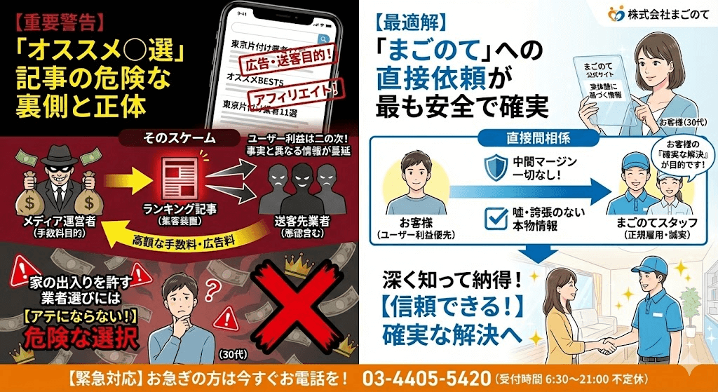 オススメの片付け業者記事もヤバい