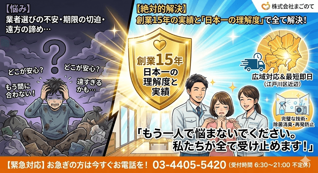 東京付近のゴミ屋敷片付けはまごのてにお任せください
