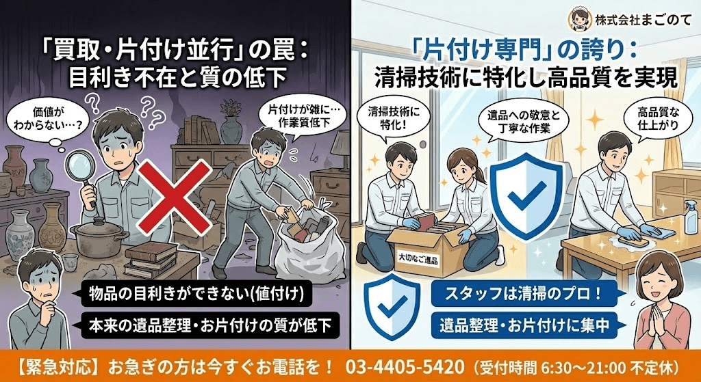 遺品整理と買取査定の同時進行は本来できない