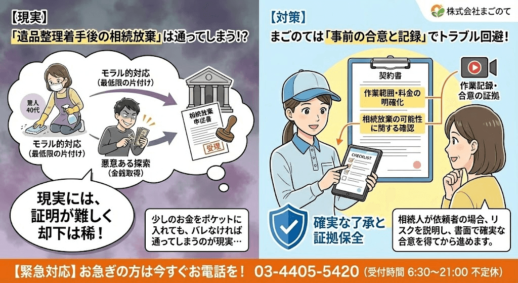 遺品整理でお金を得た後の相続放棄は有効？