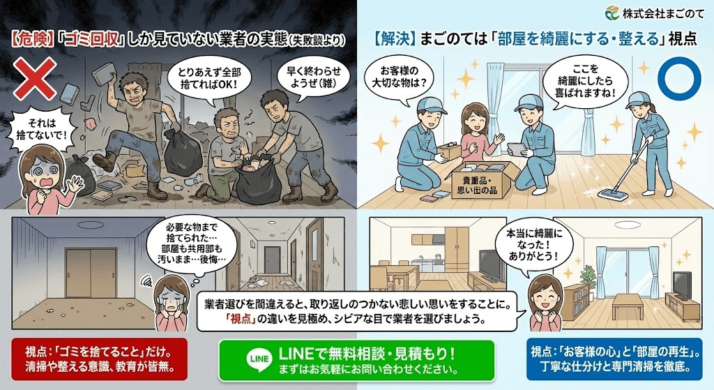 不用品回収業者に部屋を綺麗にすることはできない