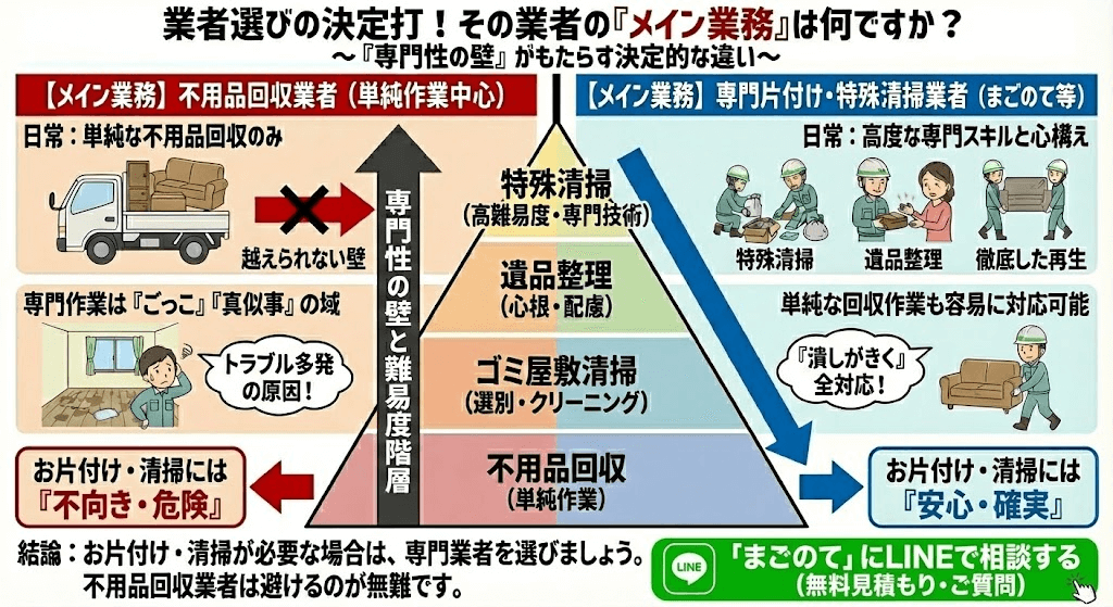 同じお金を払うなら任せて安心の専門業者を利用しよう