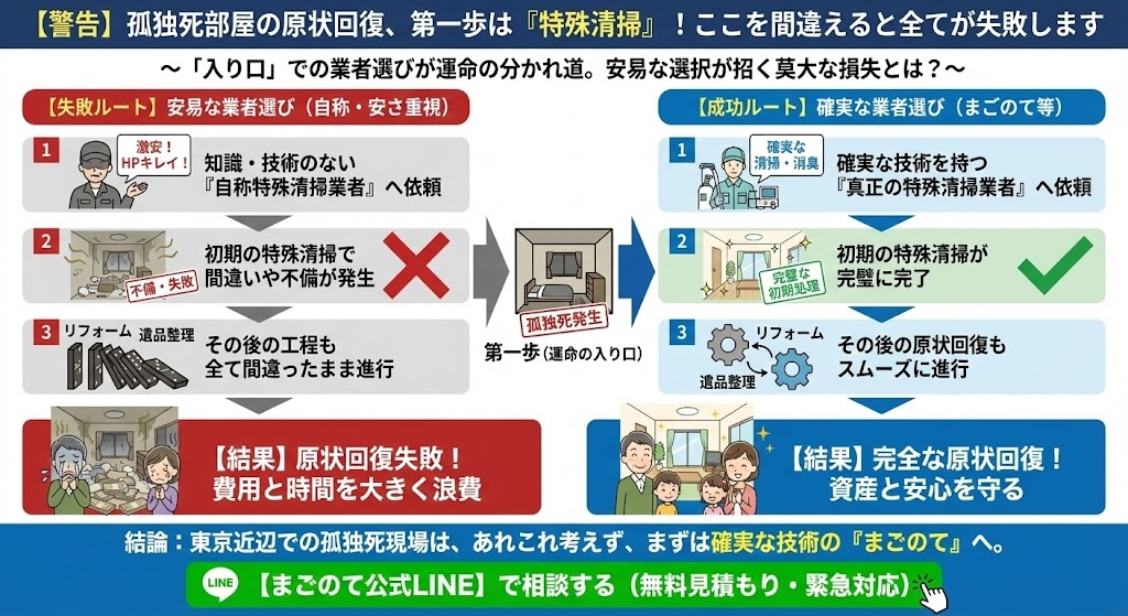 孤独死の原状回復で特殊清掃は入口となる重要セクション