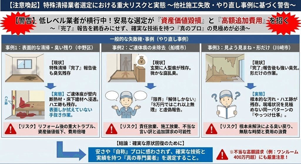お客様も特殊清掃業者選びをよく考えよう
