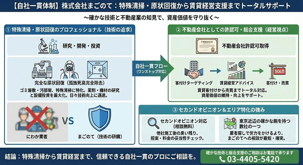 特殊清掃や原状回復はすぐにご相談ください