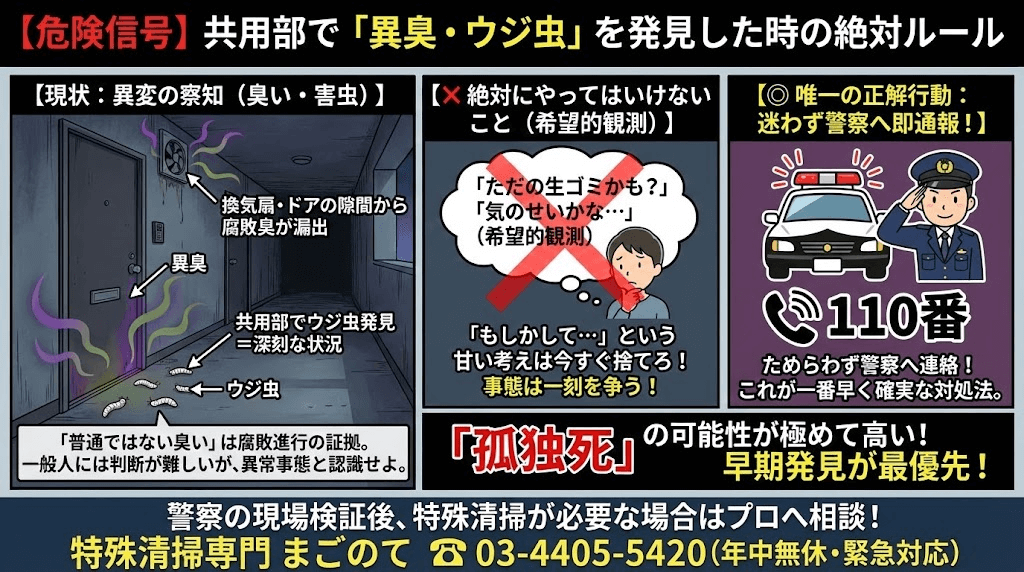 共用部にハエ・ウジ虫・におい