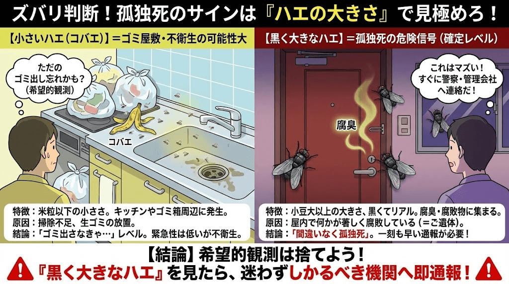 孤独死なら大きなハエが発生します