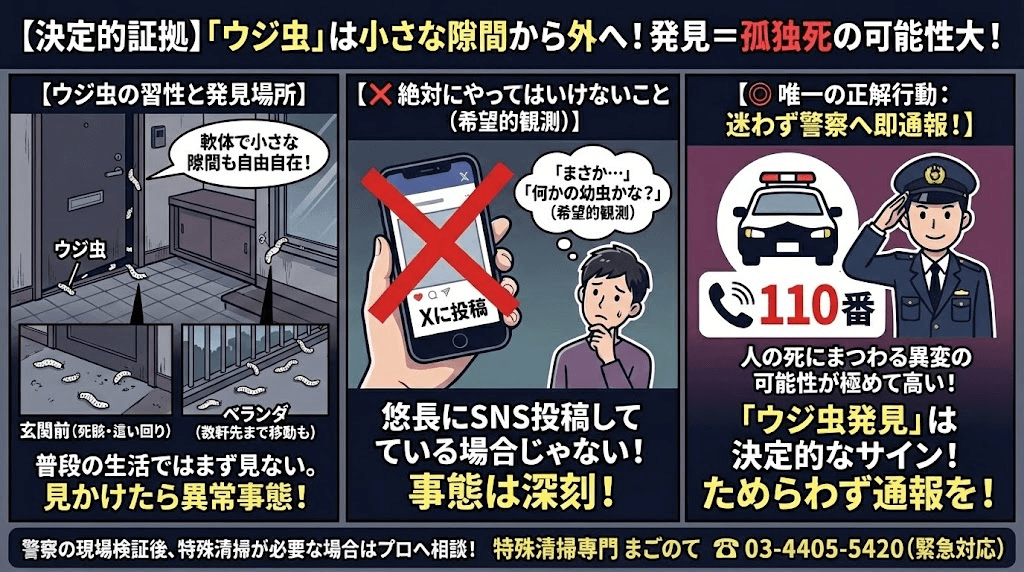 共用部のウジ虫も異変のサイン