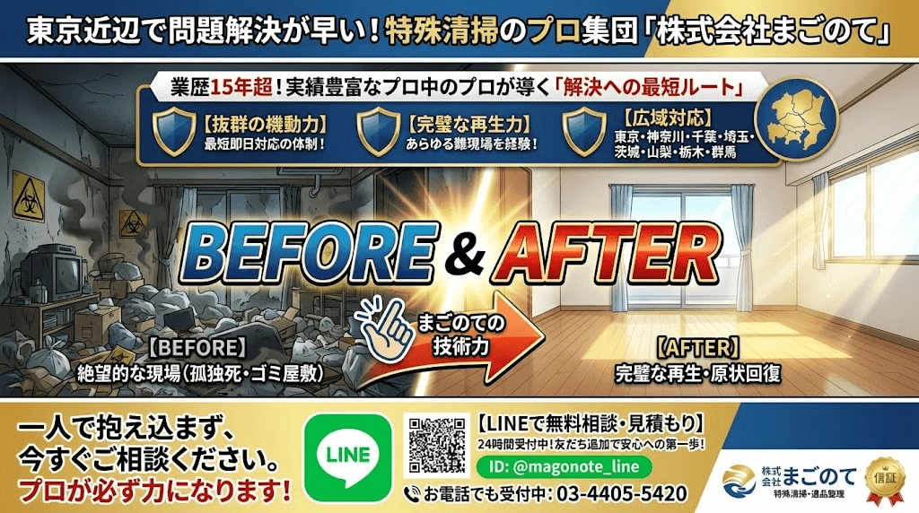 東京の孤独死特殊清掃ならまごのて