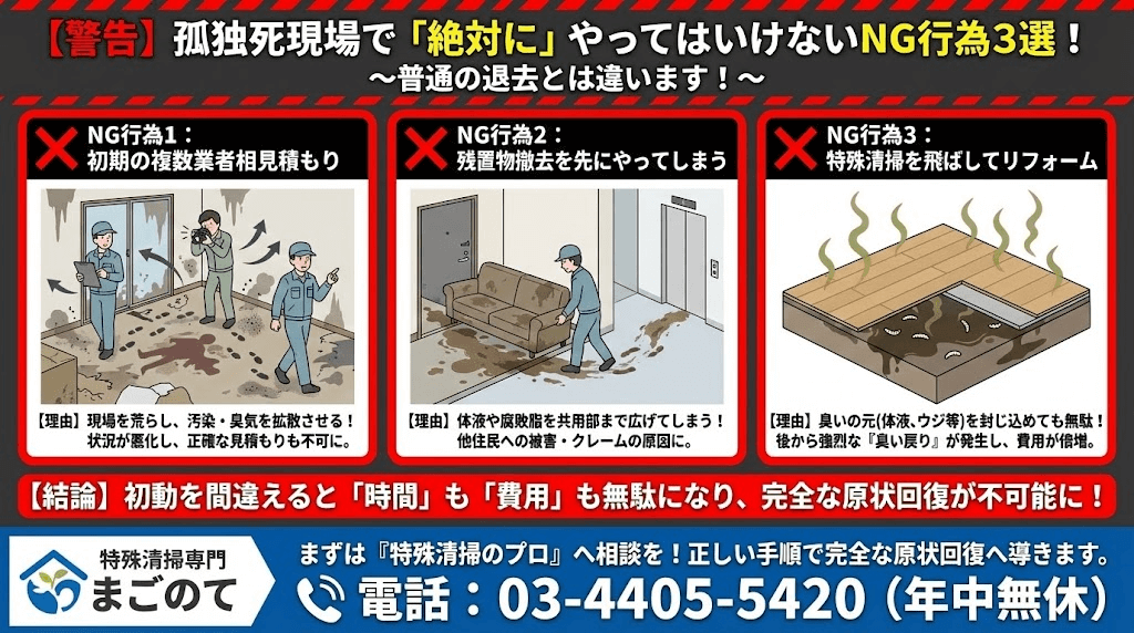 孤独死発覚直後にしてはいけない行動