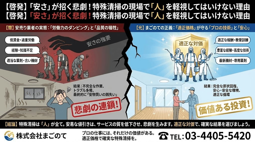 特殊清掃を安く安くと追求した結果の悲劇