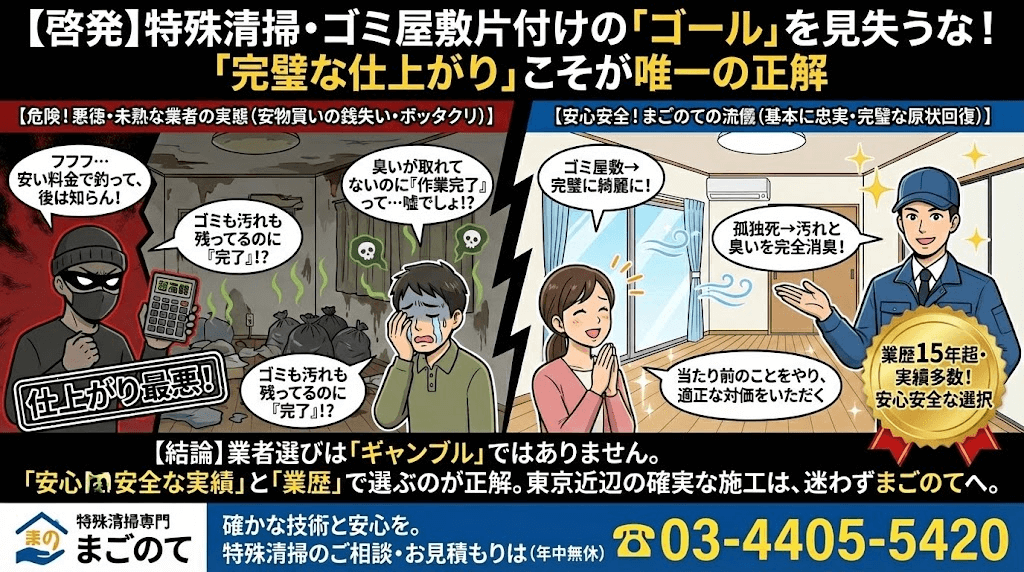 孤独死の特殊清掃なら安心安全のまごのて