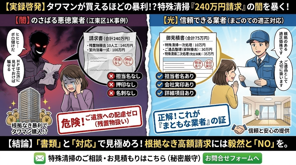 240万円の特殊清掃見積もり