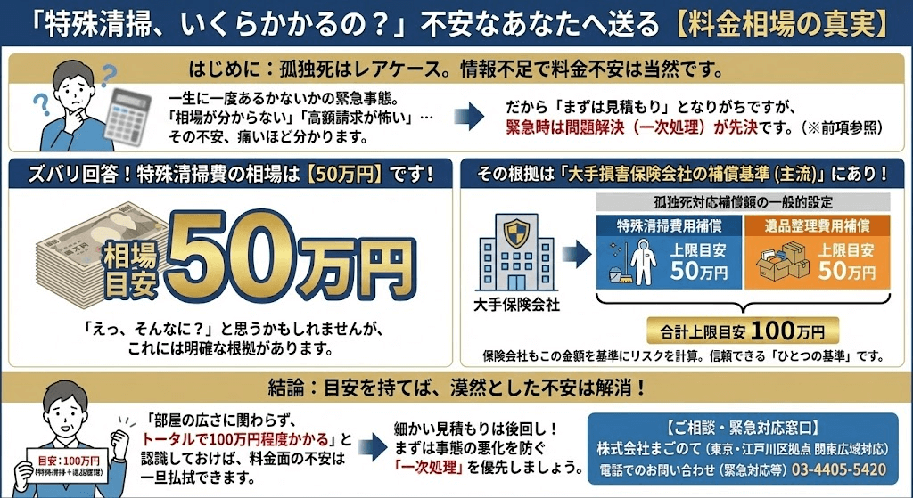 特殊清掃の費用相場は50万円