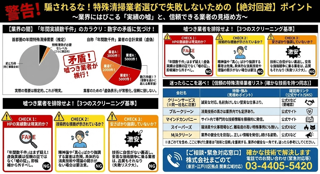 特殊清掃業者選びは難しい