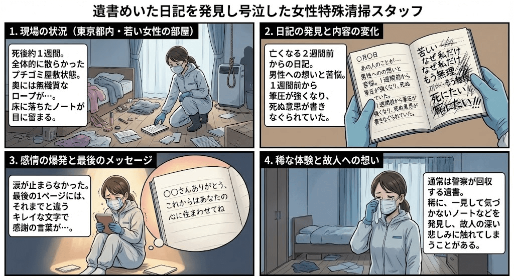 自殺の特殊清掃現場で発見された遺書