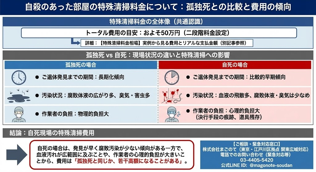 自殺の特殊清掃料金