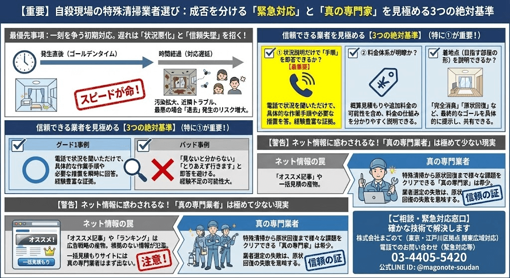 特殊清掃業者はピンキリなんで正しく選ぼう
