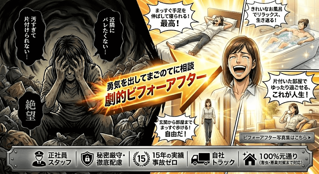 絶対安心のまごのてのゴミ屋敷片付け