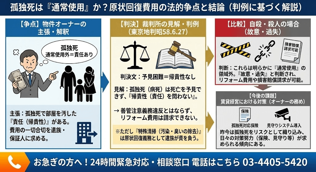 孤独死部屋の原状回復紛争の争点