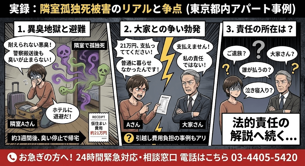 隣室孤独死の臭い被害は補償されるか?