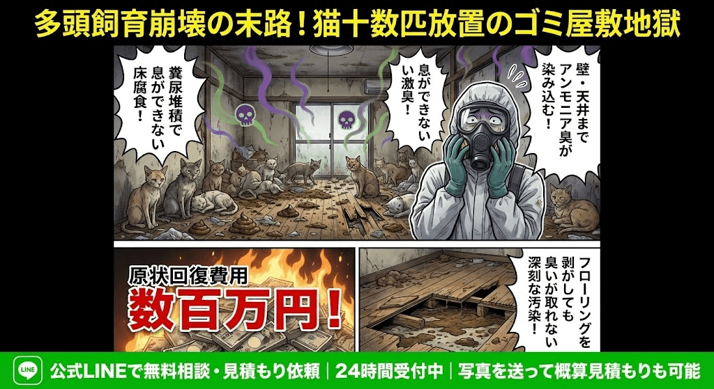 猫を多頭飼いしていた部屋の消臭