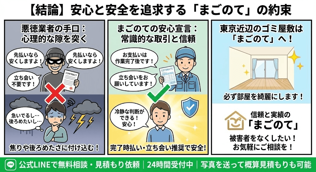 ゴミ屋敷や汚部屋のLINEお手軽見積もりはこちら