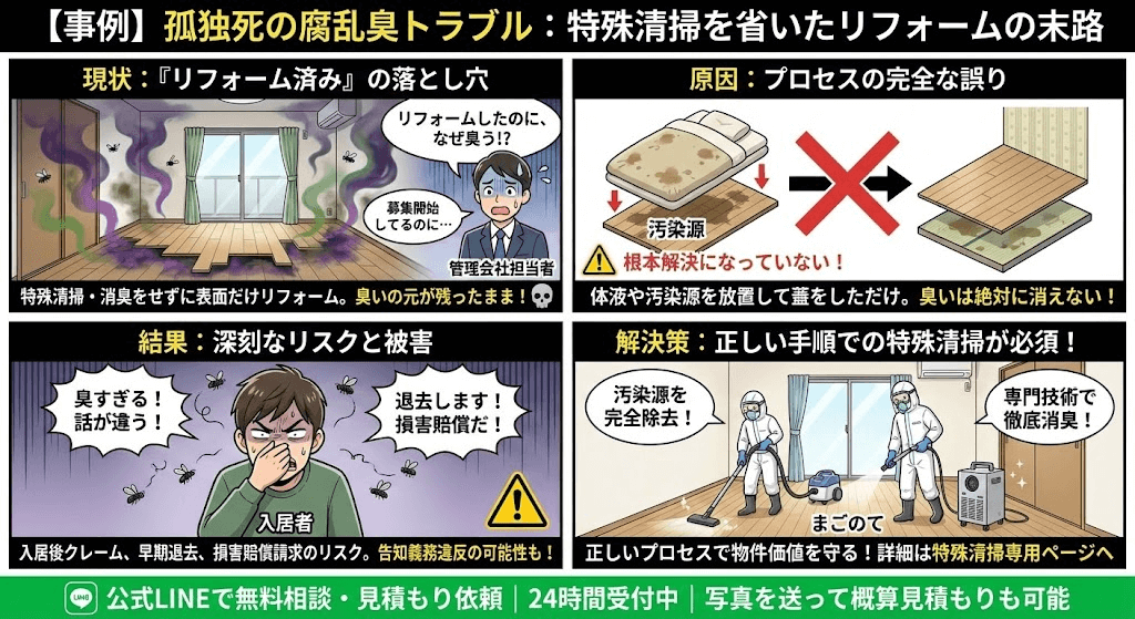 孤独死が起きた部屋は完全な消臭をすべき