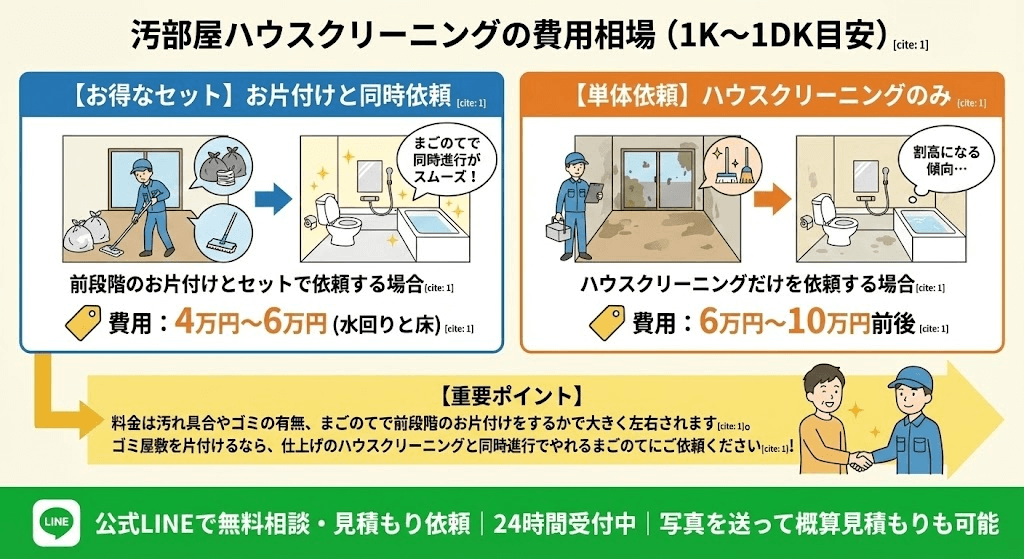 ゴミ屋敷のハウスクリーニングが安い