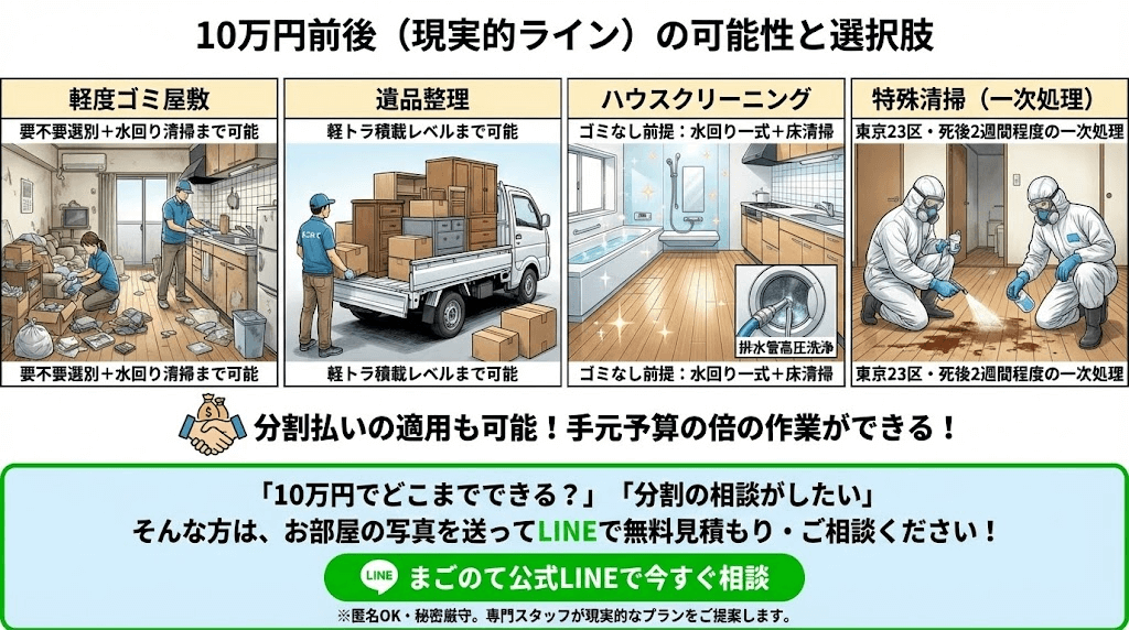 10万円予算なら幅広く対応可能
