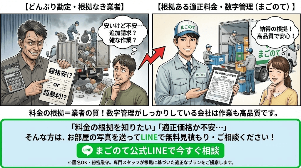 ゴミ屋敷のお片付けは予算で考えるのではなく作業内容と仕上がり