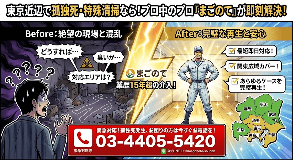 東京の特殊清掃業者なら迅速対応のまごのて
