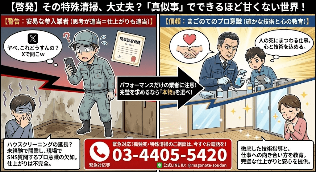 下積み不要論は特殊清掃には通用しません