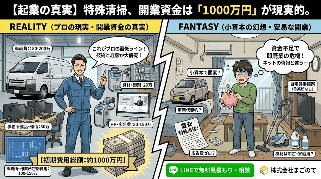 特殊清掃業は小資本で開業は難しい