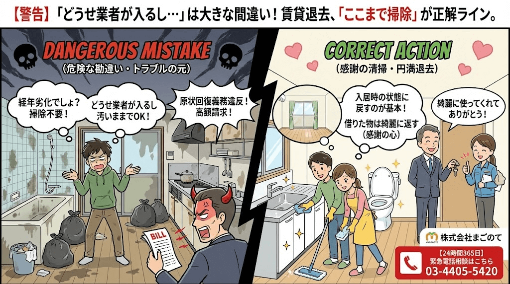 安易に経年劣化と言うな!綺麗にして退去は当然