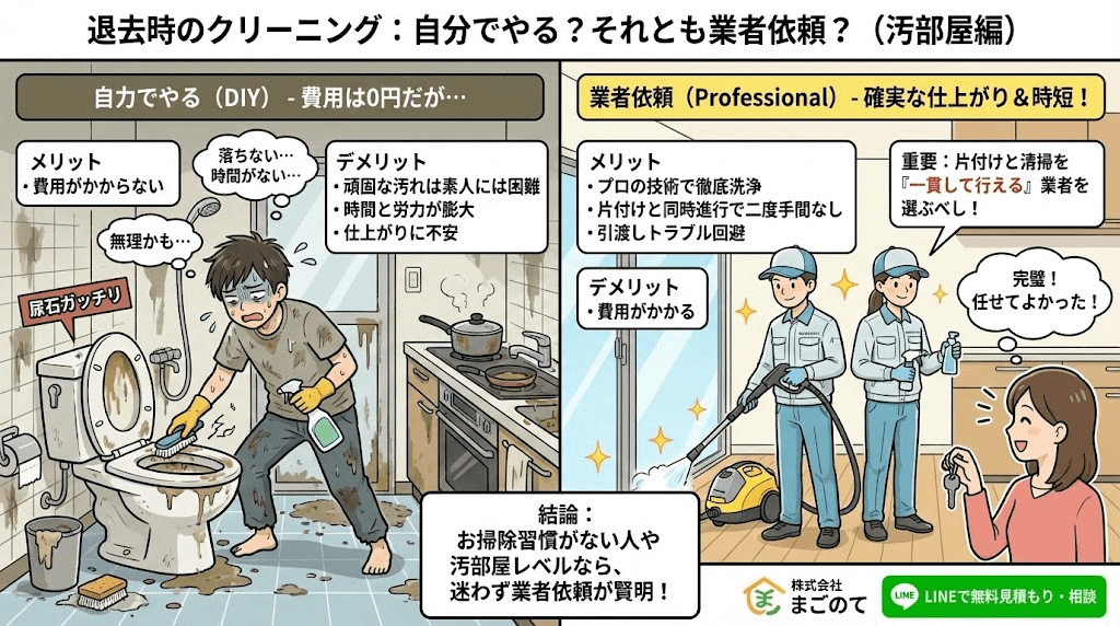 汚部屋を綺麗にするなら断然業者依頼
