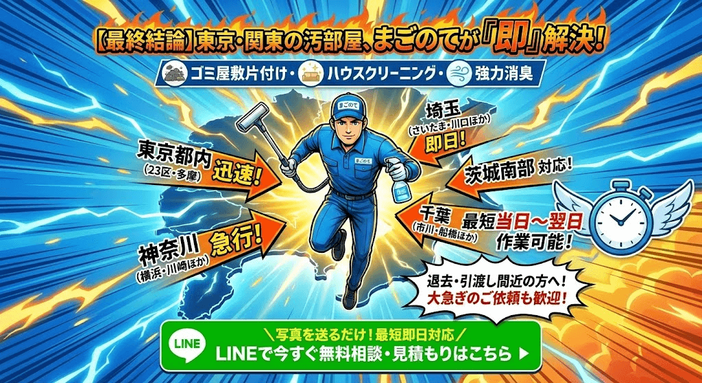 ゴミ屋敷のハウスクリーニング関東一円でサービス提供中