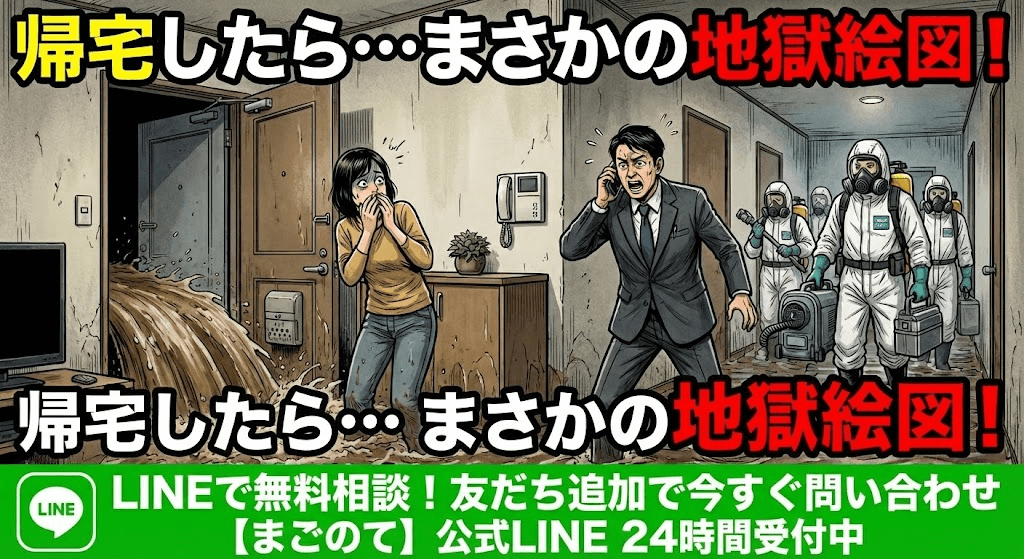 うんこが溢れた部屋の清掃