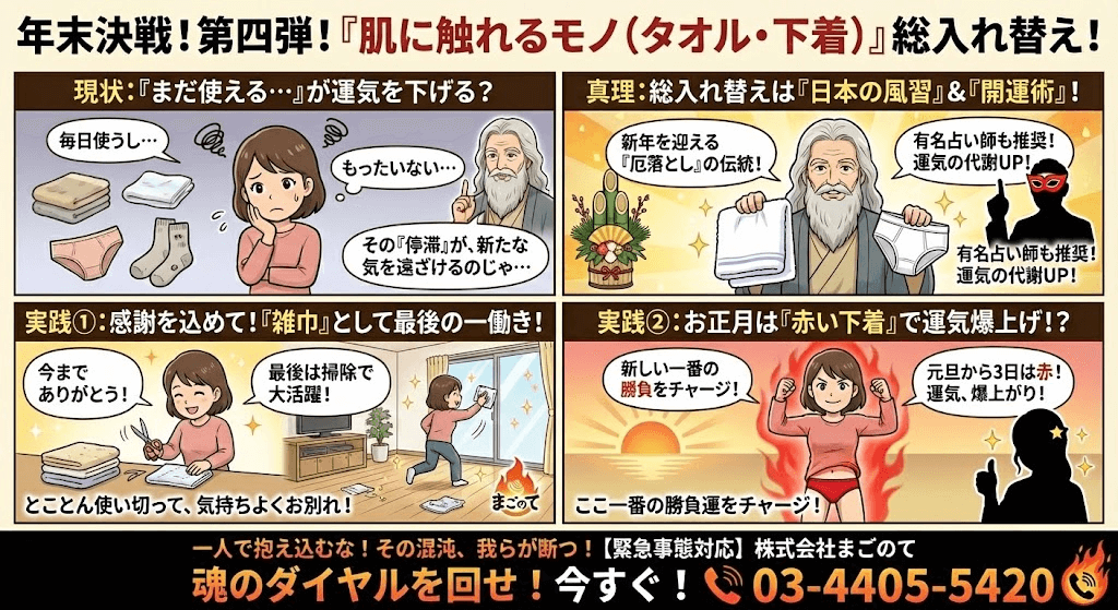 下着やタオルは年末に総入れ替え