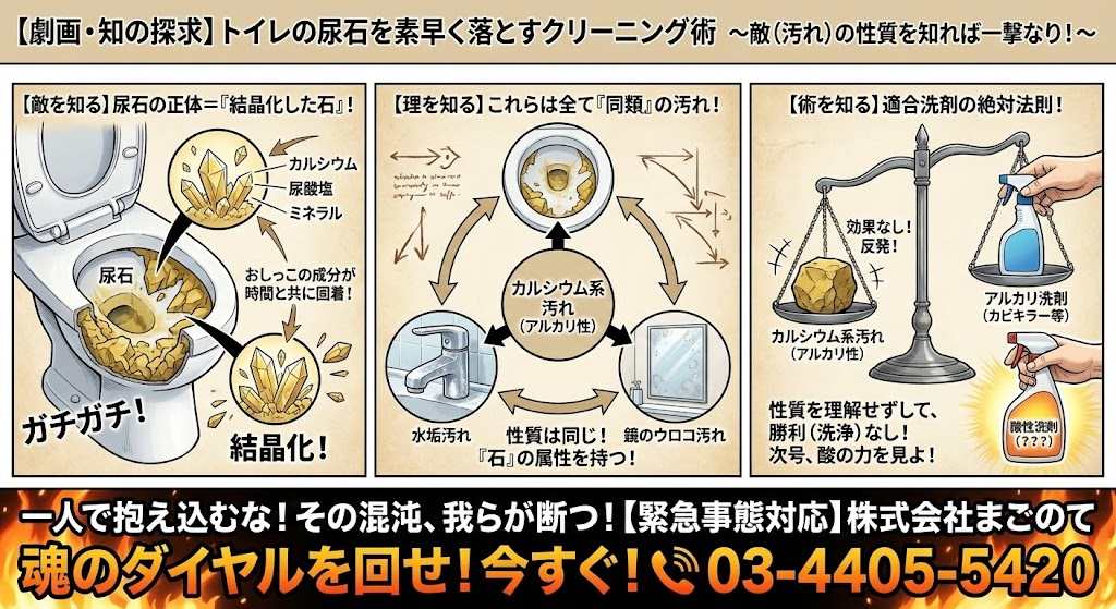 尿石落としには酸性洗剤