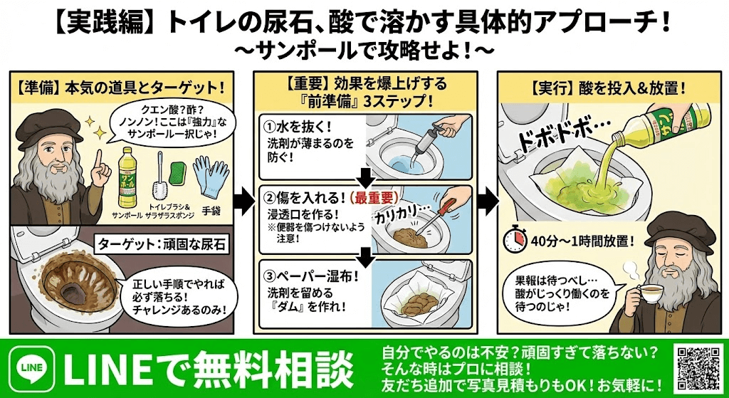 サンポールを使った尿石撃退法